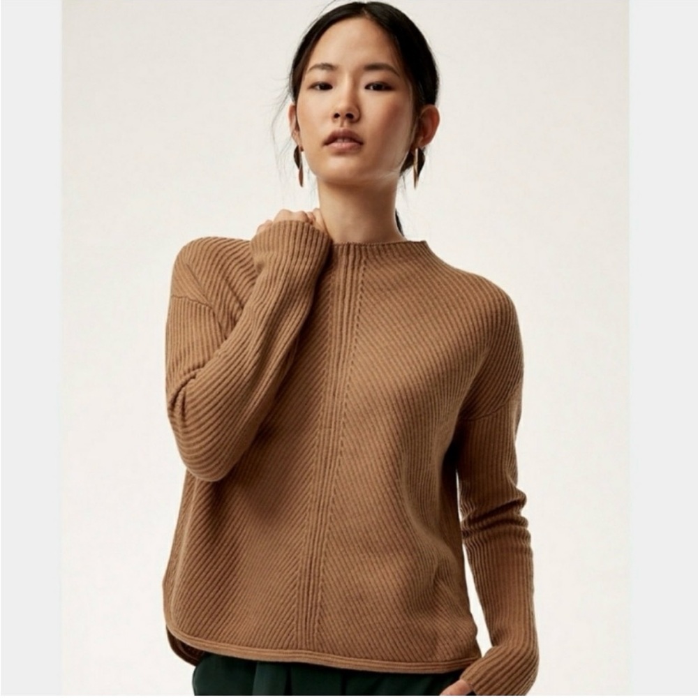 Aritzia Babaton Chalmers Sweater in Tan/Camel